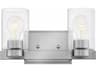 Hinkley Miley 2-Light Brushed Nickel Glass Vanity Light
