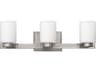 Hinkley Miley 3-Light Brushed Nickel Glass Vanity Light