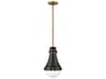 Hinkley Oliver 1-Light Black Brass Glass Bell Globe Mini Pendant