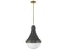 Hinkley Oliver 1-Light Dark Matte Grey Brass Glass Geometric Pendant