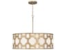 Hinkley Carter 6-Light Burnished Gold Off White Drum Pendant