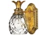Hinkley Plantation 1-Light Burnished Brass Glass Wall Sconce