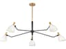 Hinkley Sinclair 5-Light Heritage Brass Black Glass LED Bell Chandelier