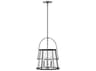 Hinkley Tournon 3-Light Brushed Nickel Black Glass Empire Pendant
