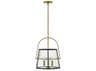 Hinkley Tournon 3-Light Heritage Brass Black Glass Empire Pendant