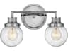 Hinkley Poppy 2-Light Chrome Glass Vanity Light