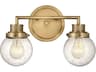 Hinkley Poppy 2-Light Heritage Brass Glass Vanity Light