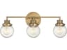 Hinkley Poppy 3-Light Heritage Brass Glass Vanity Light