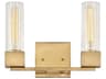 Hinkley Xander 2-Light Heritage Brass Glass Vanity Light