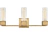 Hinkley Xander 3-Light Heritage Brass Glass Vanity Light