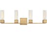 Hinkley Xander 4-Light Heritage Brass Glass Vanity Light