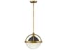 Hinkley Watson 1-Light Heritage Brass Glass Bell Globe Mini Pendant