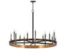 Hinkley Wells 15-Light Weathered Brass Black Candelabra Round Chandelier