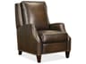 Hooker Furniture Kerley Manual Push Back Sarzana Fortress Dark Wood Brown Leather Recliner