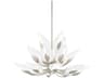 Hudson Valley Blossom 20-Light Silver Leaf Glass Candelabra Round Tiered Chandelier