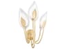 Hudson Valley Blossom 3-Light Gold Leaf Brass Glass Wall Sconce