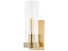 Hudson Valley Briggs 1-Light Aged Brass Glass Wall Sconce