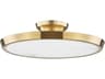 Hudson Valley Draper 1-Light Aged Brass LED Round Semi Flush Mount
