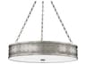 Hudson Valley Gaines 6-Light Historic Nickel Glass LED Drum Round Pendant