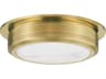 Hudson Valley Greenport 1-Light Aged Brass LED Drum Flush Mount