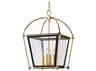 Hudson Valley Hollis 4-Light Aged Brass Clear Glass Candelabra Lantern Chandelier