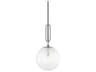 Hudson Valley Jewett 1-Light Polished Nickel Glass Globe Round Mini Pendant
