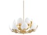 Hudson Valley Lotus 16-Light6-Light Gold Leaf White Pendant