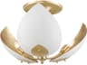 Hudson Valley Lotus 3-Light Gold Leaf White Semi Flush Mount