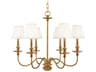 Hudson Valley Menlo Park 6-Light Aged Brass Off White Candelabra Empire Round Chandelier