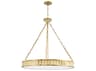 Hudson Valley Middlebury 8-Light Aged Brass Glass Drum Pendant