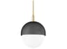 Hudson Valley Nyack 1-Light Aged Brass Black LED Pendant
