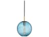 Hudson Valley Rousseau 1-Light Aged Brass Blue Glass Mini Pendant