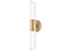 Hudson Valley Rowe 2-Light Aged Brass Crystal LED Wall Sconce