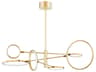 Hudson Valley Saturn 6-Light Aged Brass Glass LED Round Chandelier
