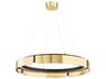 Hudson Valley Tribeca 1-Light Aged Brass Black LED Drum Round Pendant