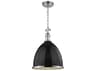 Hudson Valley Viceroy 1-Light Black Polished Nickel Clear Glass Bell Pendant
