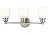Hudson Valley Windham 3-Light Polished Nickel Off White Glass Vanity Light