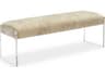 Interlude Home Aiden Natural Cream Clear Leather Accent Bench