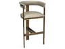 Interlude Home Darcy Leather Antique Bronze Fawn Taupe Bar Stool