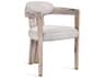 Interlude Home Oak Wood Brown Upholstered Arm Dining Chair
