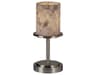 Justice Design Group Alabaster Rocks Dakota Short Resin Chrome Glass Table Lamp