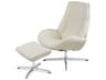 Kebe Bordeaux Balder White Leather Recliner