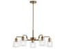 Kichler Aivian 5-Light Weathered Brass Glass Bell Geometric Chandelier