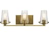 Kichler Alton 3-Light Natural Brass Glass Vanity Light
