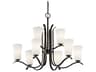 Kichler Armida 9-Light Olde Bronze Glass Bell Round Chandelier