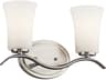 Kichler Armida 2-Light Brushed Nickel Glass Vanity Light