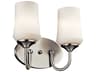 Kichler Aubrey 2-Light Brushed Nickel Glass Vanity Light