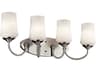 Kichler Aubrey 4-Light Brushed Nickel Glass Vanity Light