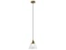 Kichler Avery 1-Light Natural Brass Glass Dome Round Mini Pendant