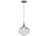 Kichler Avery 1-Light Brushed Nickel Glass Globe Round Mini Pendant